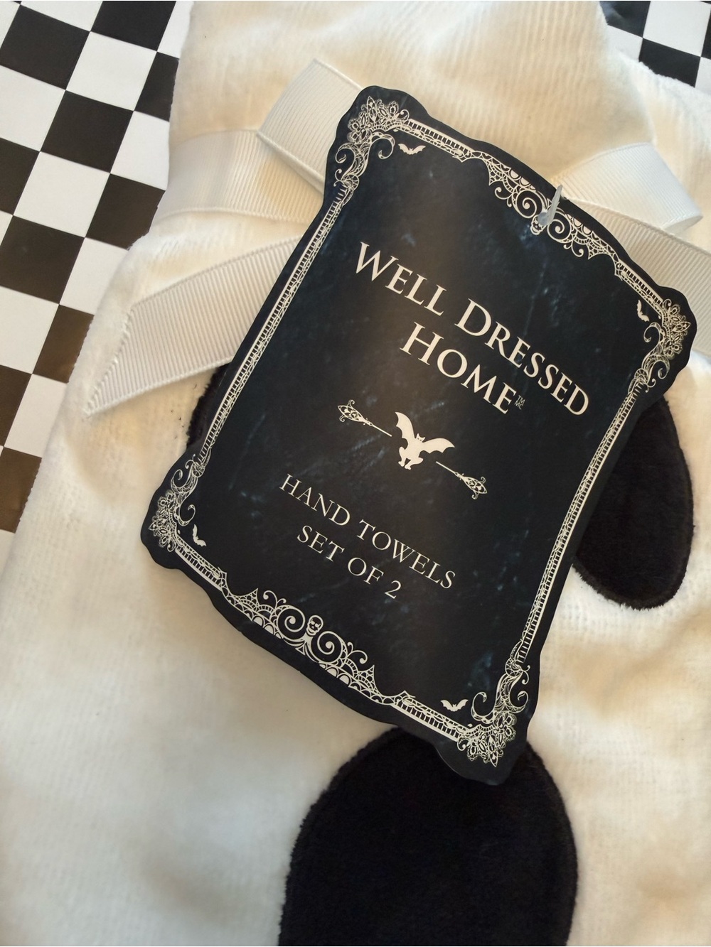 Well Dressed Home Ghost Hand Towels Set of 2 - Picture 2 of 3